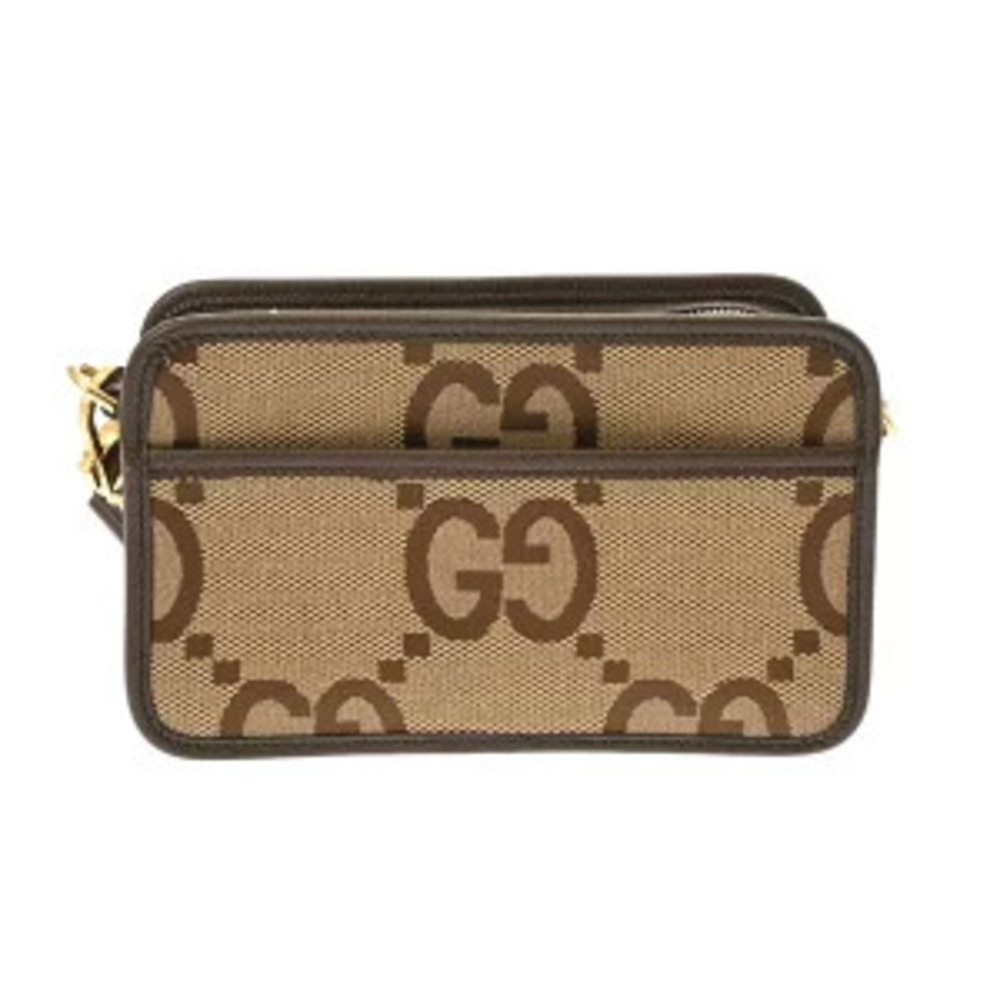 Gucci Bag Camel Tan Brown Ebony Brown Jumbo GG Leather